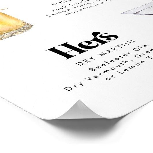 Retro Vintag Style Signature Drinks Poster (Ecke)