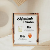 Retro Vintag Style Signature Drinks Poster