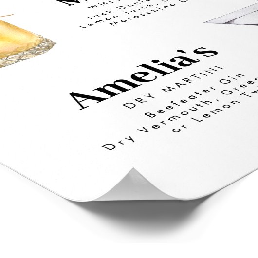 Retro Vintag Style Signature Drinks Poster (Ecke)