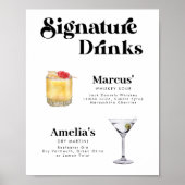 Retro Vintag Style Signature Drinks Poster (Vorne)