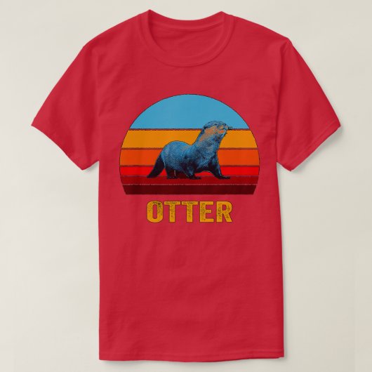Retro Vintag Style Sunset Otter T-Shirt (Design vorne)