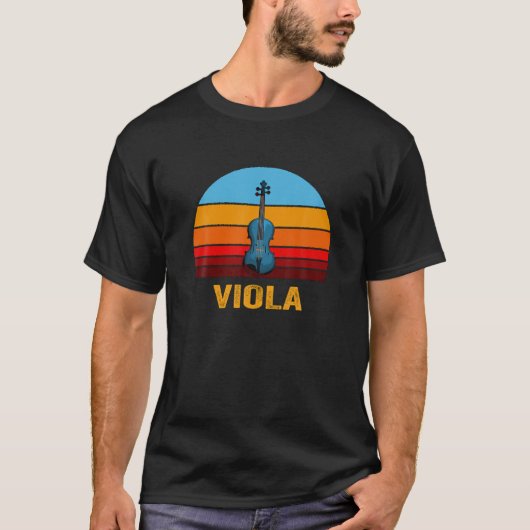 Retro Vintag Style Sunset Viola T-Shirt (Vorderseite)