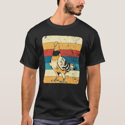 Retro Vintag Style Taube Bird T-Shirt (Vorderseite)