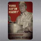 Retro Vintag Style WWII Gesunde Küche Kochen Magnet