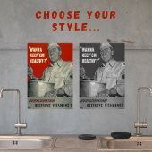 Retro Vintag Style WWII Gesunde Küche Kochen Poster