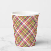 Retro Vintag Summer Kariert Tartan Squares Muster Pappbecher (Vorderseite)