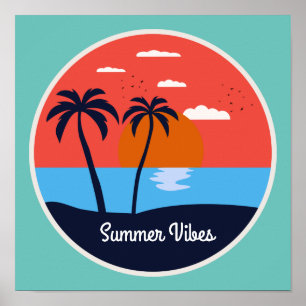 Retro Vintag Summer Vibes Poster
