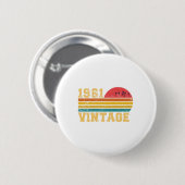 Retro Vintag Sunset 1961 Geburtstag Button (Vorne & Hinten)