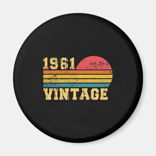 Retro Vintag Sunset 1961 Geburtstag Magnet (Vorne)