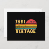 Retro Vintag Sunset 1961 Geburtstag Postkarte (Vorne/Hinten)
