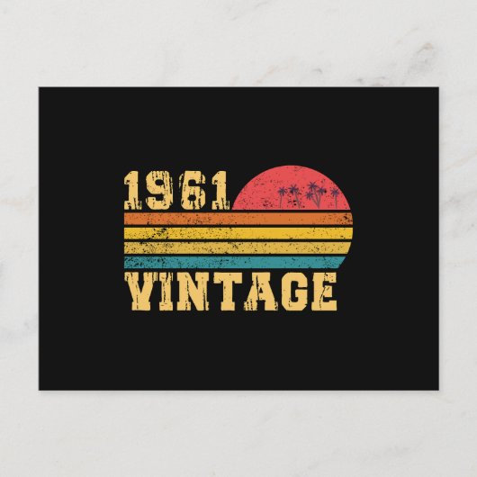 Retro Vintag Sunset 1961 Geburtstag Postkarte (Vorderseite)