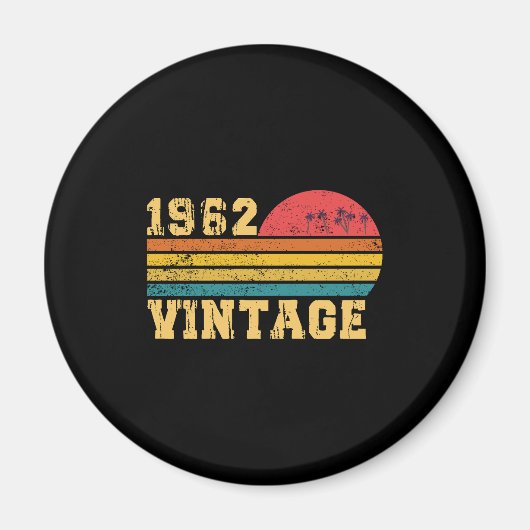 Retro Vintag Sunset 1962 Geburtstag Magnet (Vorne)