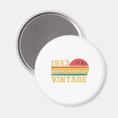 Retro Vintag Sunset 1963 Geburtstag Magnet (Vorderseite/Rückseite)