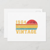 Retro Vintag Sunset 1964 Geburtstag Postkarte (Vorne/Hinten)