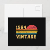 Retro Vintag Sunset 1964 Geburtstag Postkarte (Vorne/Hinten)