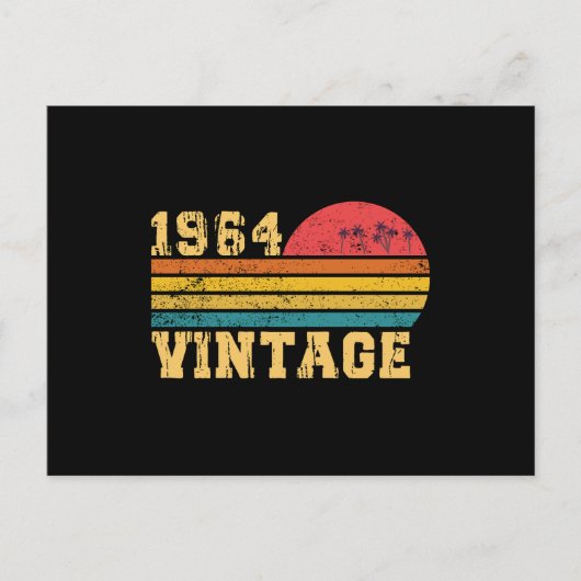 Retro Vintag Sunset 1964 Geburtstag Postkarte (Vorderseite)