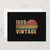 Retro Vintag Sunset 1969 Geburtstag Postkarte (Vorne/Hinten)