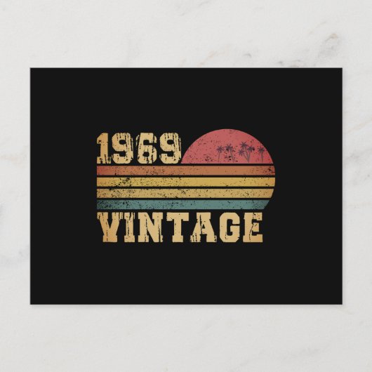 Retro Vintag Sunset 1969 Geburtstag Postkarte (Vorderseite)