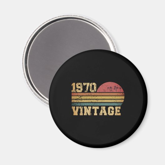 Retro Vintag Sunset 1970 Geburtstag Magnet (Vorderseite/Rückseite)