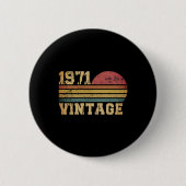 Retro Vintag Sunset 1971 Geburtstag Button (Vorderseite)