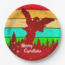 Retro Vintag Sunset Angel Frohe Weihnachten 9"