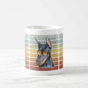 Retro Vintag Sunset Doberman Mama Vater Kaffeetasse