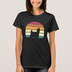 Retro Vintag Sunset Dog Pet Yorkshire Terrier T-Shirt