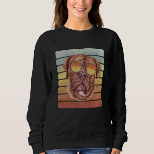 Retro Vintag Sunset French Mastiff Mama Vater Sweatshirt
