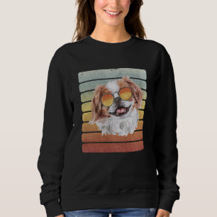 Retro Vintag Sunset Japanischer Chin Mama Vater Sweatshirt