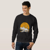 Retro Vintag Sunset Kayak Fischen Sweatshirt (Vorne ganz)
