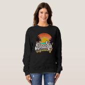 Retro Vintag Sunset Palm Trees Beachin'Leopard S Sweatshirt (Vorne ganz)