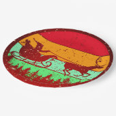 Retro Vintag Sunset Santa Sleigh 9" Pappteller (Schrägansicht)