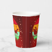 Retro Vintag Sunset Santa Sleigh Rentier Pappbecher (Rechts)