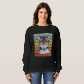 Retro Vintag Sunset Siberian Husky Mama Vater Sweatshirt (Vorne ganz)