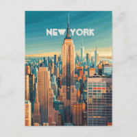 Retro Vintag Sunset über Manhattan