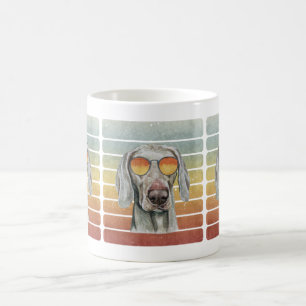 Retro Vintag Sunset Weimaraner Mama Vater Kaffeetasse