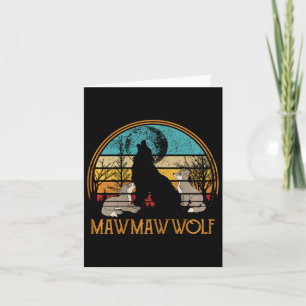 Retro Vintag Sunset Wolf Grandma Mütter Day Mawm Karte