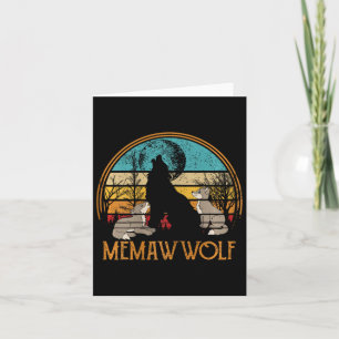 Retro Vintag Sunset Wolf Grandma Mütter Day Mema Karte