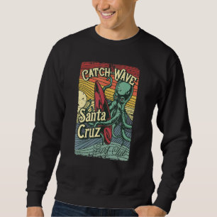 Retro Vintag Surf Octopus Surfboard California Sa Sweatshirt