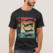 Retro Vintag Swimmer Schwimmen T-Shirt (Vorderseite)