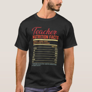 Retro Vintag Teacher Nutrition Fakten Phantastisch T-Shirt