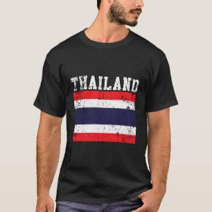 Retro Vintag Thailand Flag Thai Roots T-Shirt
