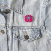 Retro Vintag Toy Robot (blau / rosa) Flair Button (Beispiel)