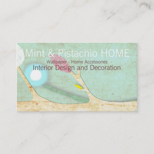 Retro Vintag Tree Business Card Visitenkarte (Vorderseite)
