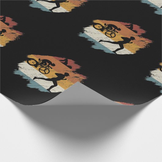 Retro Vintag Triathlon Geschenkpapier (Ecke)