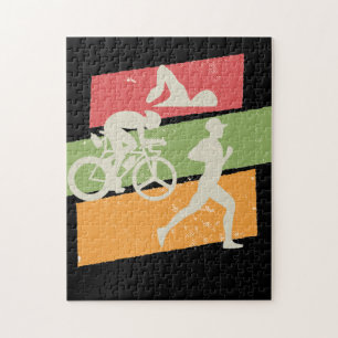 Retro Vintag Triathlon Puzzle