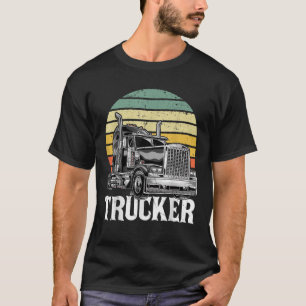Retro Vintag Trucker Big Rig Semi Trailer Truck D T-Shirt
