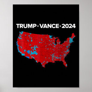 Retro Vintag Trump Vance 2024 Wahlplan 1 Poster