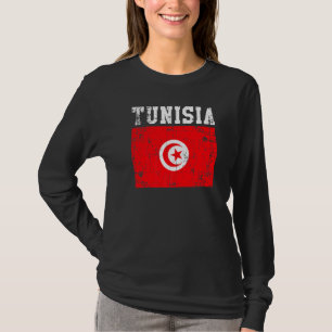 Retro Vintag Tunesien Flaggen Tunesier Roots T-Shirt