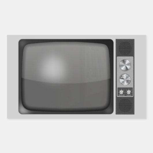 Retro-Vintag-TV-Set Rechteckiger Aufkleber (Vorderseite)